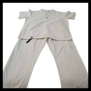 Young Mens Cotton 2 Piece Ivory Knot Garment